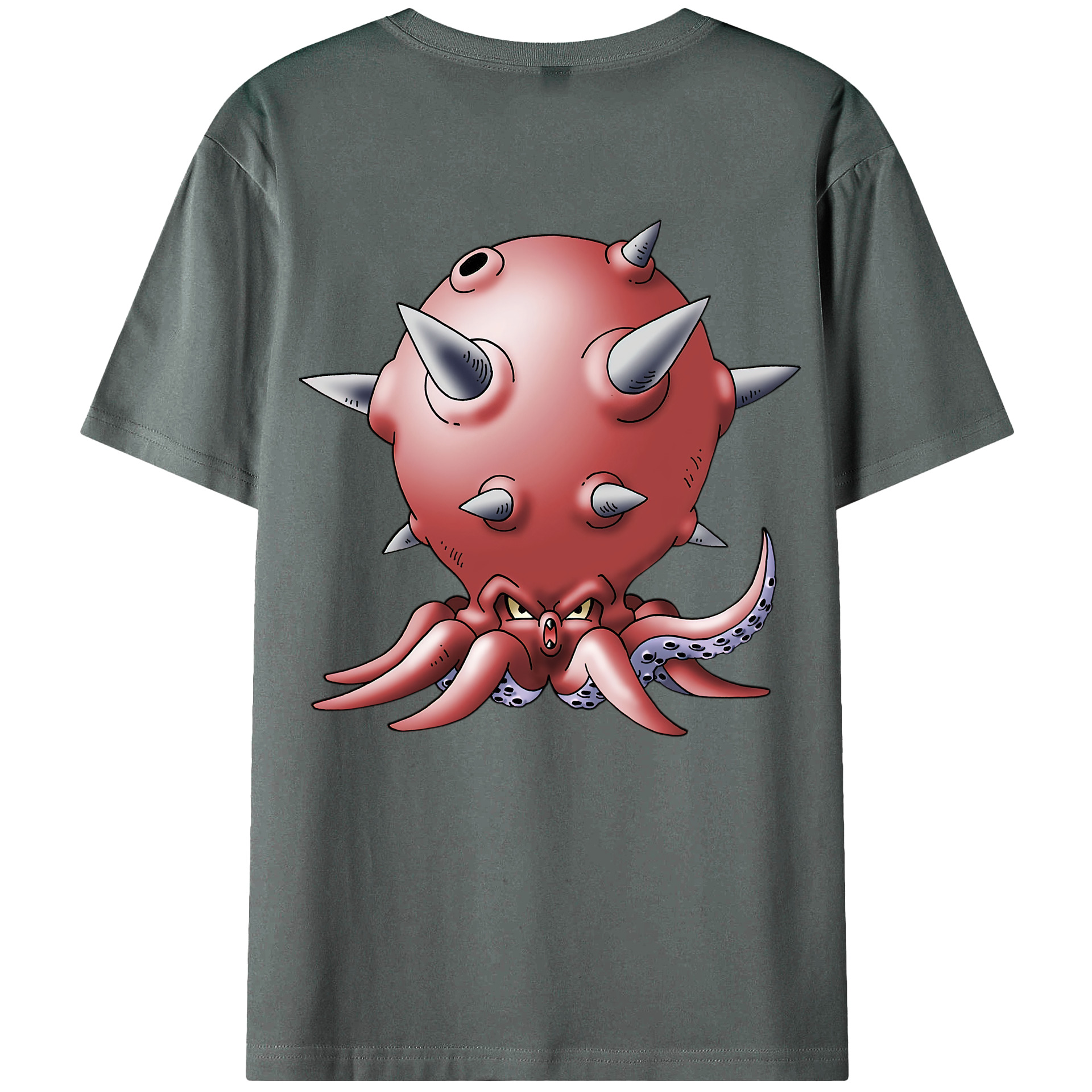 （画像用） ドラゴンクエスト Doragon Kuesuto Dragon Quest 綿100％ メンズ半袖Tシャツ（バックプリント） 通気性